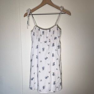 HOLLISTER Y2K cottage core milk maid floral lightweight tie strap mini dress S